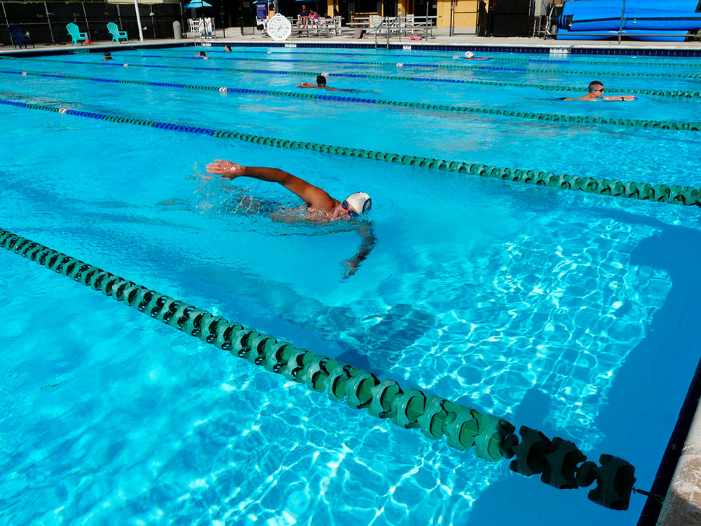 50 Meter Maximum Racing Lane Line With 6 Inch Disks with 1 Disconnect to 25 Meters